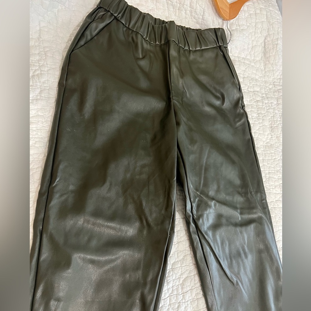 A New Day Olive Green Faux Leather Pants